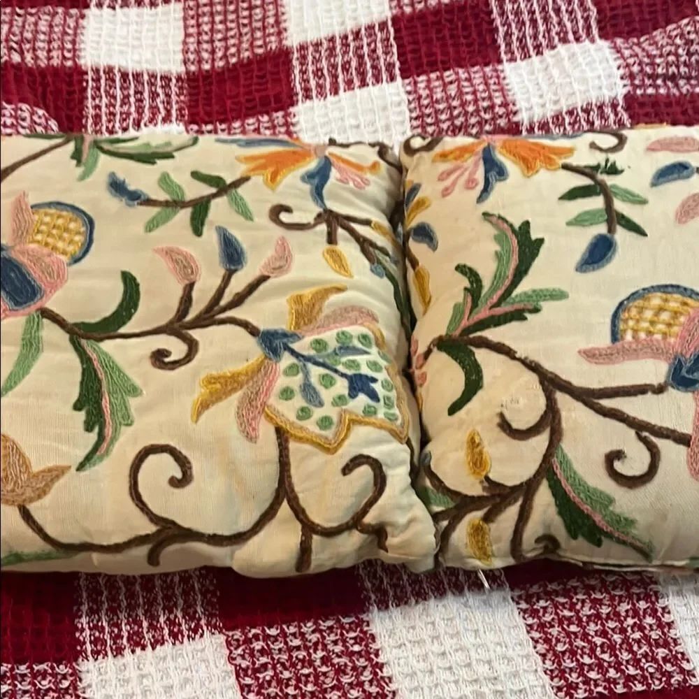 Floral Embroidered vintage pillow
